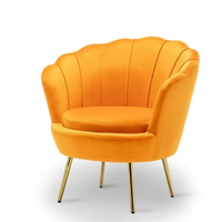 Fauteuil moderne en velours fleuri avec pieds dorés Poltrona pour la maison, le salon ou l'hôtel