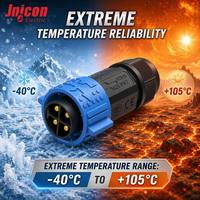 Connecteur d'alimentation circulaire M25 4 broches 30A 300V IP67 à verrouillage par poussée pour cuivre plaqué argent, en plastique technique haute performance