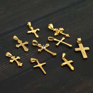 Pendentif Croix Tendance DIY en Acier Inoxydable 316L Plaqué Or 18K, Personnalisable, Accessoires de Luxe pour la Fabrication de Bijoux, Vente en Gros - Product Image 3