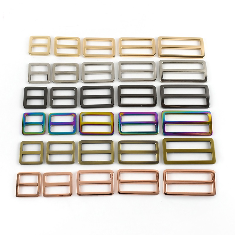 MeeTee F4-4 20-50mm Alloy Tri Glide Buckle Square Slider Buckle Bags Parts Hardware For Bag Strap Webbing Adjustable Buckles