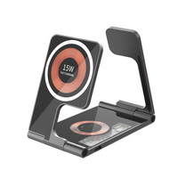 Jianhan Chargeur sans fil mince 4 en 1 Station de charge pliable pour plusieurs appareils pour iPhone , iWatch, AirPods