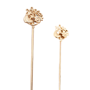 Accessoire DIY jiangc (15129) : Pique à cheveux en alliage multi-trous avec motif <span class=keywords><strong>carpe</strong></span> jouant avec une fleur <span class=keywords><strong>de</strong></span> lotus - Product Image 5