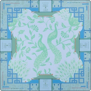 Tapis de Mahjong de Luxe 07 Motif Feuille de Bananier Vert Teal Tropical Antidérapant Personnalisé pour Table de Charleston - Product Image 5