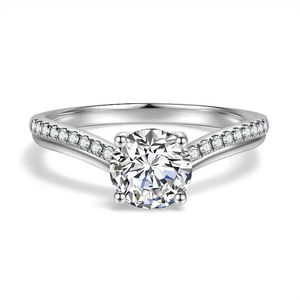 Anillo de compromiso y bodas de oro amarillo de 18 quilates moderno de lujo, Diamante de laboratorio para mujer, joyería fina - Product Image 1