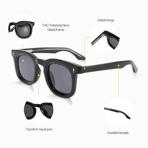 Lunettes de soleil ovales unisexes TR, monture noire, verres polarisés TAC, protection UV400, branches en acétate, protection solaire, mode, voyage - Product Image 1