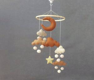 Cintre en peluche bohème organique, à paillettes, étoile, nuage, arc-en-ciel, en peluche, pour bébé fille et garçon, pépinière - Product Image 5
