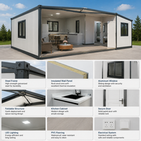 Maisons conteneurs compactes, légères et pliables, installation rapide, étanches, confortables, couleurs personnalisables pour usage extérieur en villa