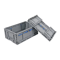 Caisse de rangement pliable JOIN en plastique avec clips de verrouillage sécurisés pour le bureau, la maison et l'utilisation en entrepôt léger