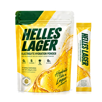 WELLBODY Helles Lager Poudre d'hydratation électrolytique sans alcool, 0 sucre, 0 glucides, 5 calories, réhydratation rapide, 30 sachets de 150g