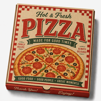 Carton d'expédition pour pizza en carton ondulé écologique et recyclable, avec laminage en feuille d'or et papier couché pour l'emballage alimentaire