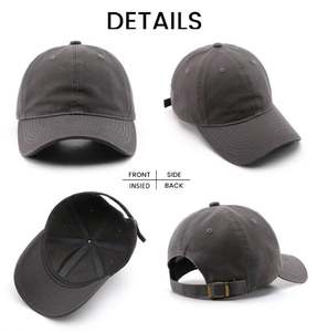 หมวกเบสบอลแบบไม่มีโครง 6 แผง ปักโลโก้ตามสั่ง สีดำ สไตล์ Dad Hat แบรนด์ส่วนตัว - Product Image 3
