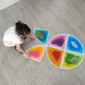 New Coming Indoor Kids Room Play Educational Toy Fan Shape Sensory Gel Tiles For Early Learning