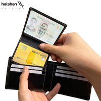 Dompet Kulit Asli Lipat Pendek RFID dengan Tempat Kartu Lepas Pasang, Dompet Jepit Uang Multifungsi untuk Pria