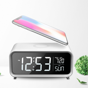 Lámpara de cabecera con cargador inalámbrico, <span class=keywords><strong>pantalla</strong></span> LCD con brillo de 3 grados y despertador, gran oferta - Product Image 3
