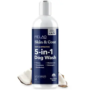 Naturale 5 In 1 cane Shampoo & balsamo, lavaggio cane per le allergie e secco, prurito, idratante per la pelle sensibile cane zampa detergente