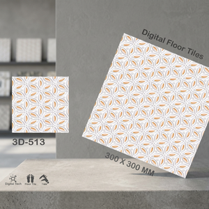 กระเบื้องปูพื้นเซรามิกเคลือบเงา 3 มิติ ยี่ห้อวิสตาร์ ขนาด 12x12 นิ้ว (300x300 มม.) ดีไซน์เชิงพาณิชย์ - Product Image 2