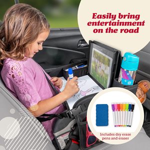 Free sample Kids Travel Tray Toddler Car Seat & Airplane <b>Lap</b> <b>Desk</b> with Storage Pockets Road Trip Activity Tray for Snacks/Toys/ - Product Image 3