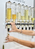 Ensemble de distributeurs de parfum en verre mural avec échelle, flacons en verre de 200 ml, 375 ml, 500 ml, 750 ml