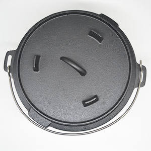 Olla Holandesa Grande <span class=keywords><strong>de</strong></span> Hierro Fundido <span class=keywords><strong>de</strong></span> 12 Cuartos sin Recubrimiento, Apta para Horno, <span class=keywords><strong>Gas</strong></span> e Inducción, Ideal para Camping - Product Image 2