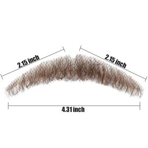 <span class=keywords><strong>Baffi</strong></span> e Barba <span class=keywords><strong>Finti</strong></span> <span class=keywords><strong>Realistici</strong></span> Marroni Fatti a Mano in Capelli Indiani di Grado Remy con Laccio per Costumi Divertenti e Feste in Maschera - Product Image 4