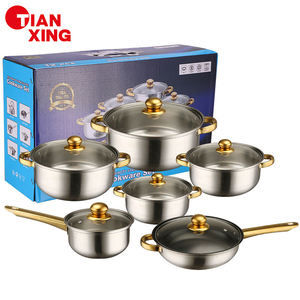 Khuyến mãi nóng! Bộ dụng cụ nhà bếp nhiều màu sắc 12 món, chất lượng cao, chống dính, thép không gỉ, gồm nồi, chảo, bộ nồi nấu ăn - Product Image 5