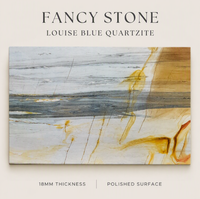 Dalle de quartzite bleu Louise FANCY STONE 18 mm, pierre polie pour îlot de cuisine, meuble-lavabo de salle de bain, mur d'accent d'hôtel, design d'intérieur