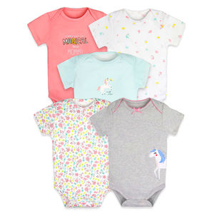 Tuta in cotone per neonato il bambino cresce meglio come i vestiti per bambini 3-12 <span class=keywords><strong>mesi</strong></span> ragazzo ragazza manica corta Casual pagliaccetto in cotone rosa - Product Image 2