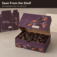 Boîte cadeau ondulée personnalisée pour la vente en gros de dattes, aliments, présentoirs de supermarché, avec couvercle rabattable, en carton simple paroi 3 plis, fabrication OEM