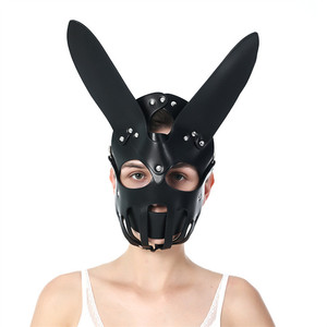 <span class=keywords><strong>Masque</strong></span> de <span class=keywords><strong>lapin</strong></span> <span class=keywords><strong>sexy</strong></span> en cuir noir pour jeux de rôle pour adultes, préliminaires sexuels, fête, <span class=keywords><strong>masque</strong></span> intégral - Product Image 2
