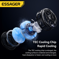 Ventilateur de refroidissement pour téléphone portable Essager K51 RGB Gaming Air Radiator Fan 2 en 1 avec clip magnétique pour le jeu avec écran numérique
