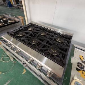 36 pouces. Table de cuisson à gaz à convection 6 brûleurs avec réallumage automatique, 6 boutons en alliage de zinc, grilles en fonte d'acier inoxydable - Product Image 5