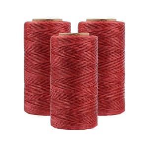 Colorido 1mm 100% poliéster plano trenzado encerado hilo de alta tenacidad 210D hilo de filamento impermeable Color personalizado para coser - Product Image 2