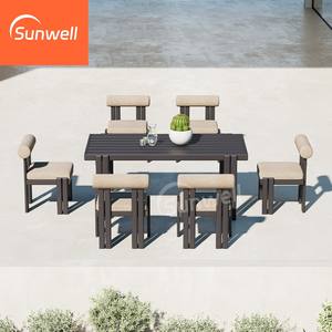 Ensemble de <span class=keywords><strong>table</strong></span> et chaises de salle à manger d'extérieur en aluminium de luxe en promotion - Imperméable et durable pour hôtels, villas, jardins et restaurants - Product Image 3