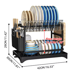 Estante pequeño de almacenamiento para cocina, estante de drenaje multicapa para cuencos domésticos, vitrina de almacenamiento de platos, suministros para el hogar que ahorran espacio - Product Image 4