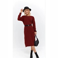 Robe pull longue en maille assortie, style européen et américain, pour femme, grande taille, ample et élégante, à col licou, pour le marché transfrontalier