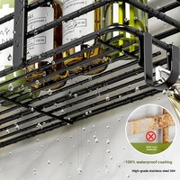 Étagère de salle de bain à 3 niveaux en acier au carbone, support mural à ventouse, rangement polyvalent sans perçage, minimaliste et moderne
