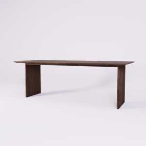 Table à manger de luxe classique en teck massif avec plateau en marbre, design moderne, mobilier de salle à manger personnalisable avec pieds en métal - Product Image 1