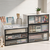 Boîte de rangement transparente à tiroirs superposés en plastique pour bureau, organisateur multifonctionnel pour la maison et le bureau, pour articles divers et fournitures de bureau