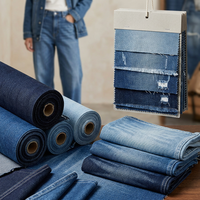 Tissu denim non extensible bleu foncé, fil de coton mercerisé 10S, trame TC 7S pour fabricant de denim