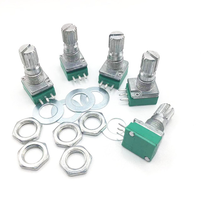 RD915 9mm Rotary Potentiometer A103 B103 Potentiometer 3 pin 10K Audio Potentiometer 15mm Spline Shaft Center Detent