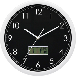 <span class=keywords><strong>Lcd</strong></span> Trạm thời tiết kim loại khung thạch anh 10 inch Analog kỹ thuật số Đồng hồ treo tường với ngày và nhiệt độ hiển thị lớn đồng hồ - Product Image 2