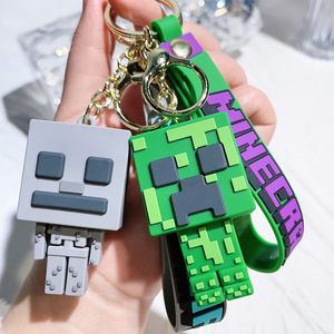 Lilangda 2025 mới sáng tạo phim hoạt hình 3D sandbox trò chơi PVC thợ mỏ trò chơi minecrafts Keychain Túi Mặt dây chuyền cao su Móc chìa khóa bán buôn - Product Image 4