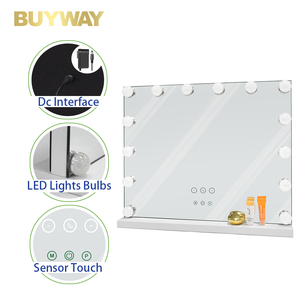 Spiegel Wood <strong>Makeup</strong> <strong>Vanity</strong> with LED Lights and Bluetooth Personalized Holly Wood Mirror Espejo Cosmetics Beauty Table Miroir - Product Image 5