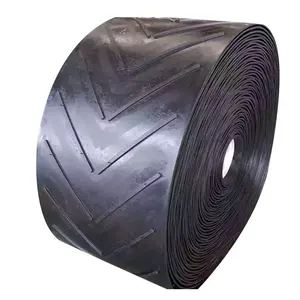Factory Belt Customized V-shaped EP Polyester Ribbed Pattern Chevron Rubber Conveyor Belt Price