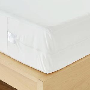 Housse de matelas anti-punaises de lit en coton blanc avec fermeture éclair pour hôtel et hôpital - Product Image 1