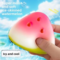 Balle anti-stress en PU, texture mochi, en forme de pastèque, à rebond lent, jouet en forme de fruit pour jeunes (15-35 ans) - Anti-stress
