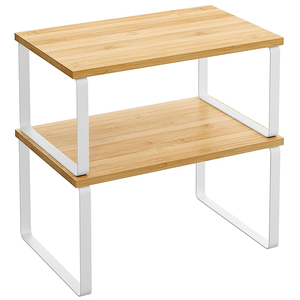 Estante organizador para armario de cocina, Juego de 2 estantes de mostrador apilables, estante de almacenamiento para organizadores de especias - Product Image 1