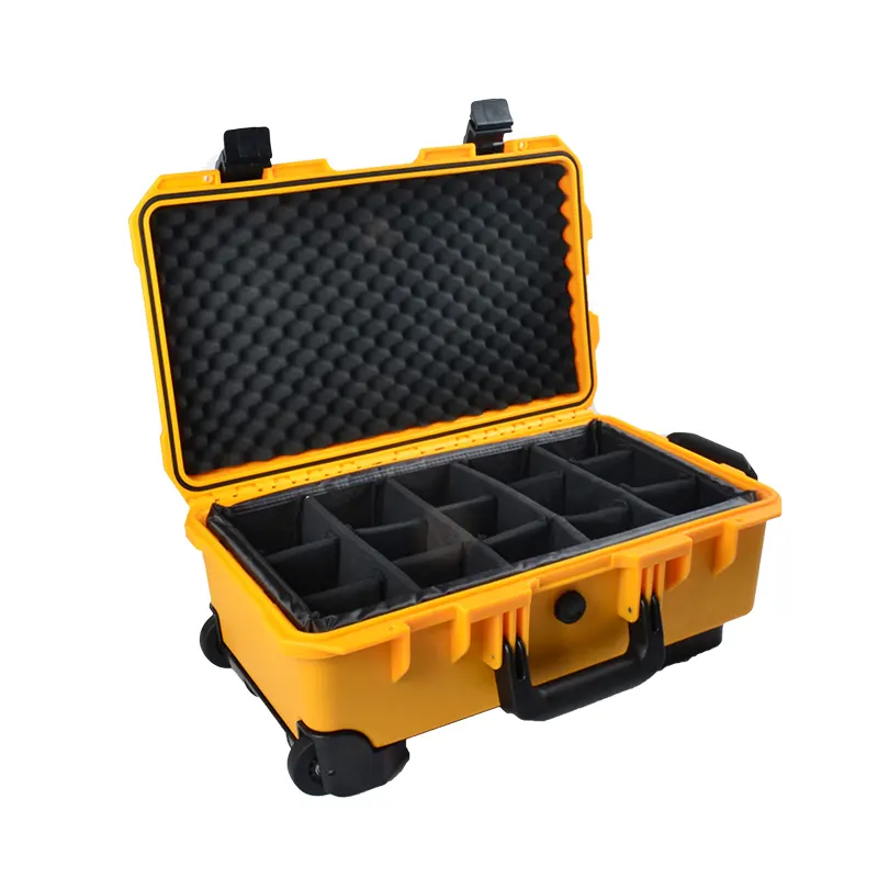 OEM Fabrik Großhandel Wasserdichte Trolley Werkzeug Box Harte ABS Kunststoff Flight Case mit Rad