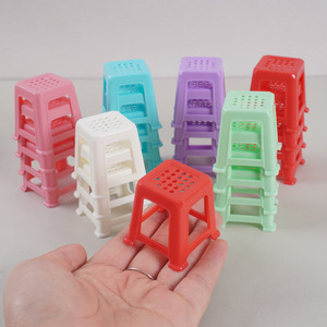 <b>Mini</b> plastic stools, miniature doll chairs, Xiaohongshu-style playhouse scene supermarket <b>tables</b> and chairs props - Product Image 1