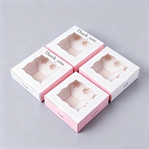 Biểu Tượng Tùy Chỉnh Bánh Và Cupcake Bao Bì Hộp 350G Ngà Thẻ Bánh Trắng Hộp Với Chèn Trứng Hộp Giấy Tart Với Cửa Sổ - Product Image 5